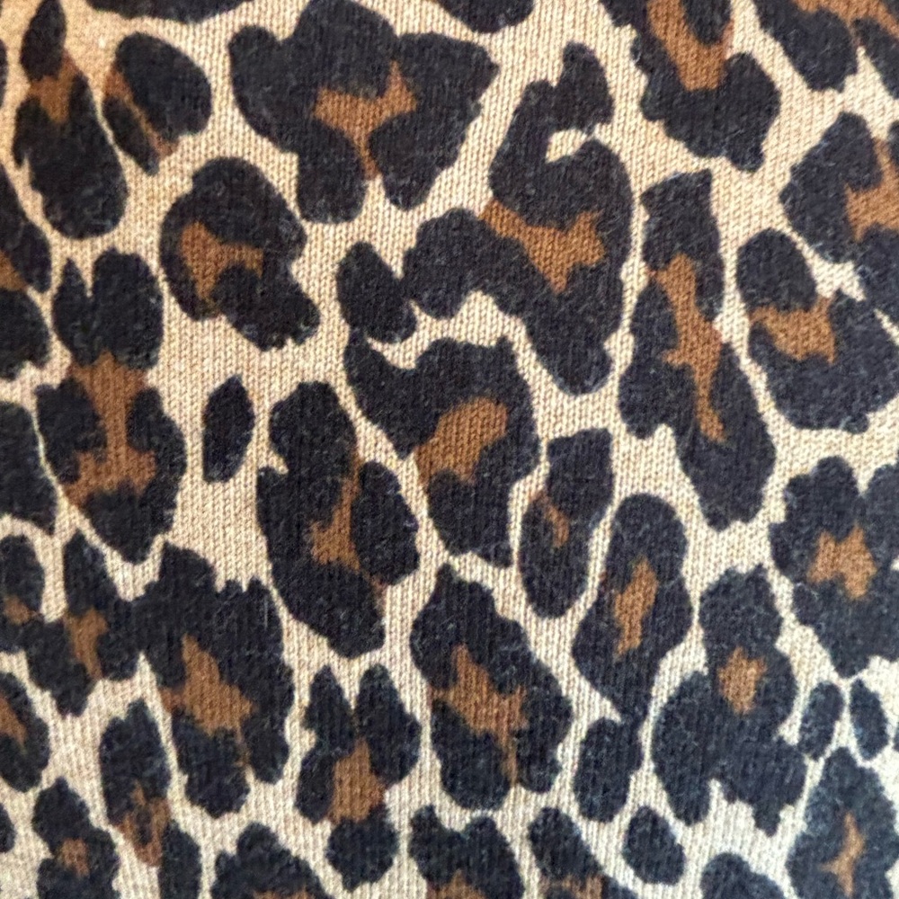 CLASSIC LANDS END COTTON ANIMAL PRINT SWEATER WITH 3/4 SLEEVES. SIZE L - Picture 4 of 5
